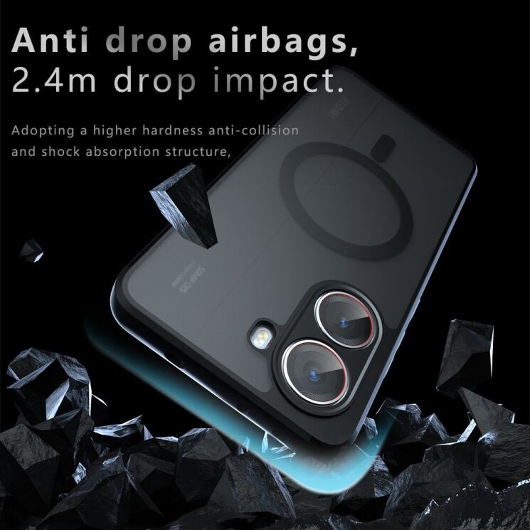 Захисний чохол Deexe Matte Skin with MagSafe для Xiaomi Poco X7 Pro - Transparent / Black: фото 3 з 14