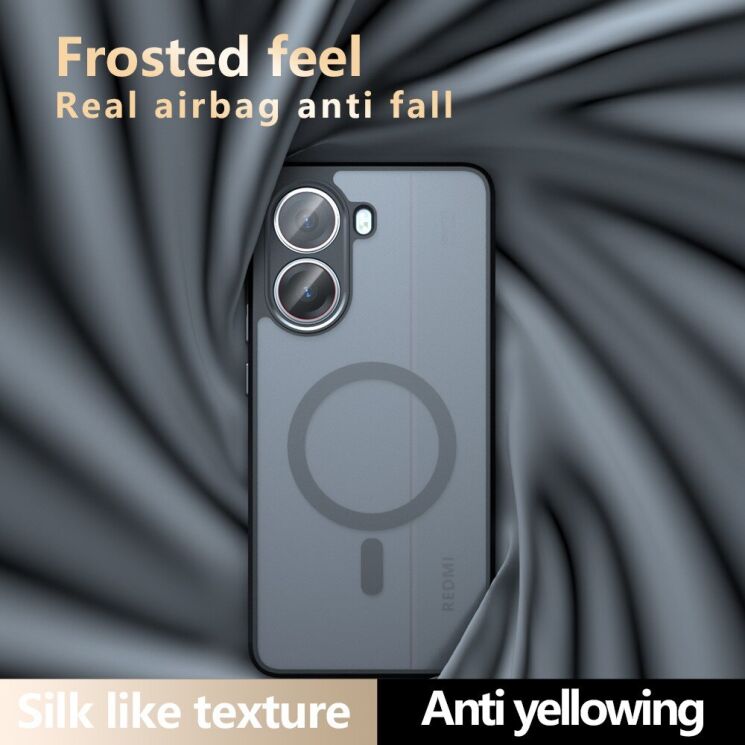 Захисний чохол Deexe Matte Skin with MagSafe для Xiaomi Poco X7 Pro - Transparent / Black: фото 8 з 14