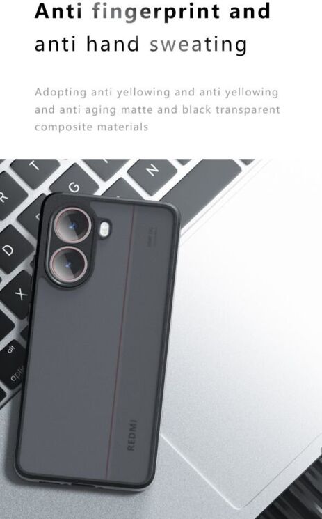Захисний чохол Deexe Matte Skin with MagSafe для Xiaomi Poco X7 Pro - Transparent / Black: фото 13 з 14