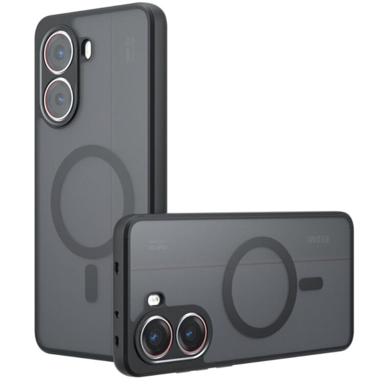 Захисний чохол Deexe Matte Skin with MagSafe для Xiaomi Poco X7 Pro - Transparent / Black: фото 1 з 14