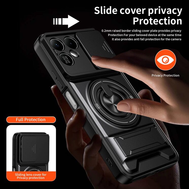 Защитный чехол Deexe Ring Shield для TECNO Pova 8 - Orange (432301O) Защитный чехол Deexe Ring Shield для TECNO Pova 8 - Orange: фото 8 из 12