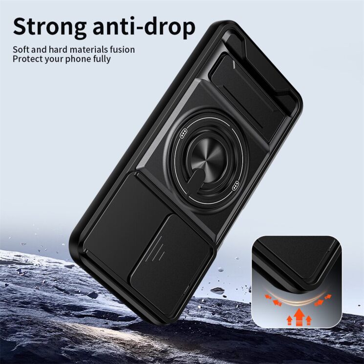Защитный чехол Deexe Ring Shield для TECNO Pova 8 - Orange (432301O) Защитный чехол Deexe Ring Shield для TECNO Pova 8 - Orange: фото 2 из 12