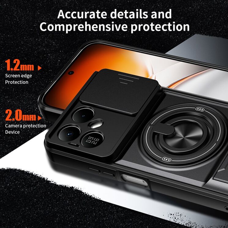 Защитный чехол Deexe Ring Shield для TECNO Pova 8 - Orange (432301O) Защитный чехол Deexe Ring Shield для TECNO Pova 8 - Orange: фото 6 из 12