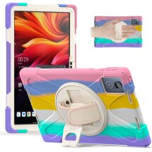Захисний чохол Deexe Rotation Hybrid для Lenovo Tab K11 Plus - Colorful Pink: фото 1 з 13