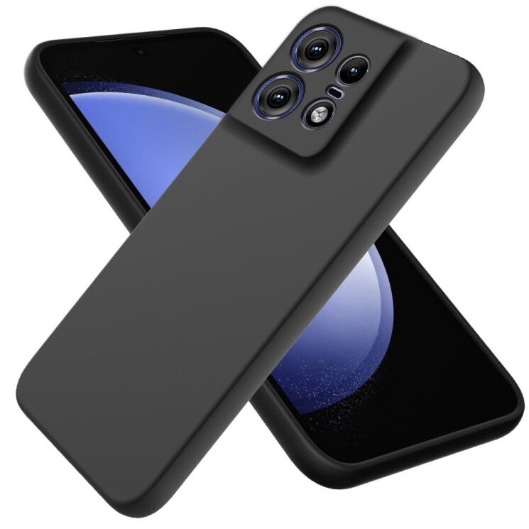 Защитный чехол Deexe Silicone Case для Motorola Edge 50 Pro - Black: фото 1 из 8