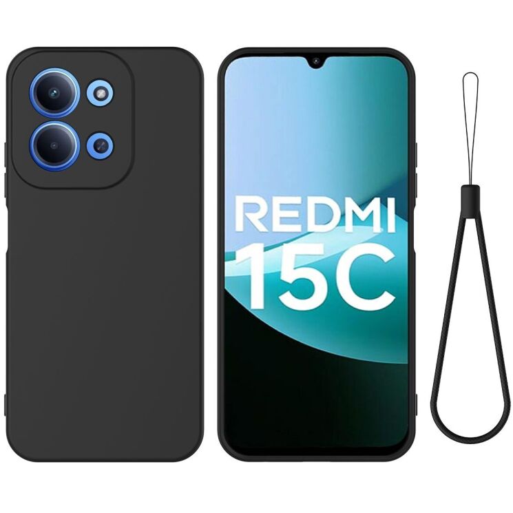 Захисний чохол Deexe Silicone Case для Xiaomi Redmi 15C - Black: фото 1 з 9