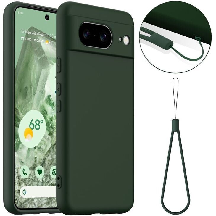 Защитный чехол Deexe Silicone Case with MagSafe для Google Pixel 8 - Dark Green: фото 1 из 9