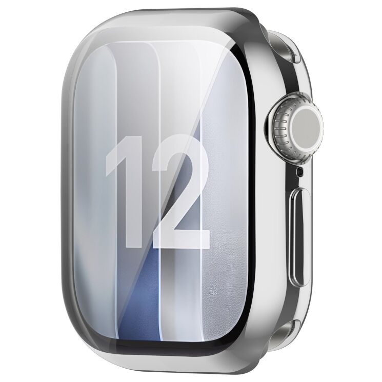 Защитный чехол Deexe Silicone Frame для Apple Watch 12 42mm - Silver: фото 2 из 7