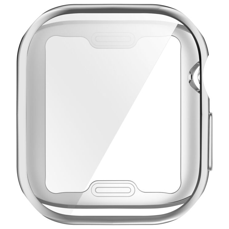 Защитный чехол Deexe Silicone Frame для Apple Watch 12 42mm - Silver: фото 6 из 7