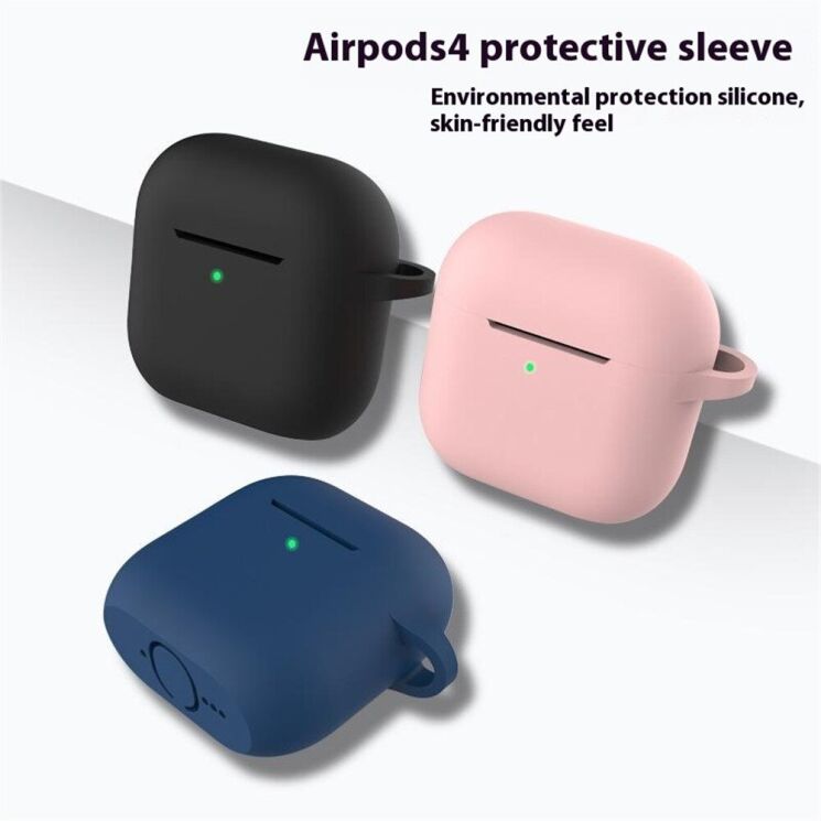 Защитный чехол Deexe Silicone Sleeve для Apple AirPods 4 - Black: фото 9 из 11