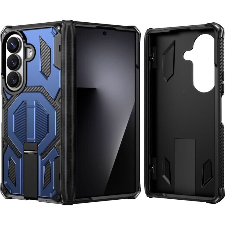 Защитный чехол Deexe Tank Stand для Samsung Galaxy Fold 8 Ultra / Fold 7 - Blue: фото 2 из 10
