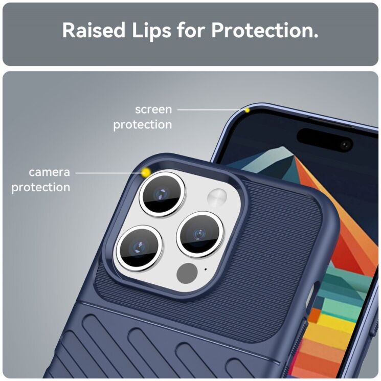 Захисний чохол Deexe Thunder Series для Apple iPhone 15 Pro - Blue: фото 6 з 7