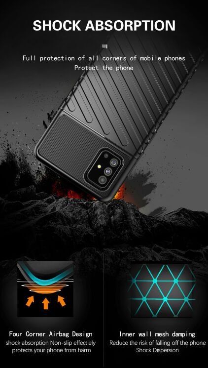 Защитный чехол Deexe Thunder Series для Samsung Galaxy A51 (A515) - Blue: фото 6 из 9