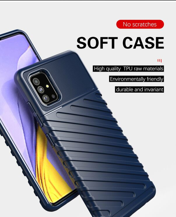Защитный чехол Deexe Thunder Series для Samsung Galaxy A51 (A515) - Blue: фото 8 из 9