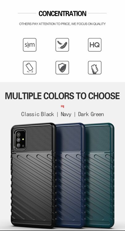Защитный чехол Deexe Thunder Series для Samsung Galaxy A51 (A515) - Blue: фото 3 из 9