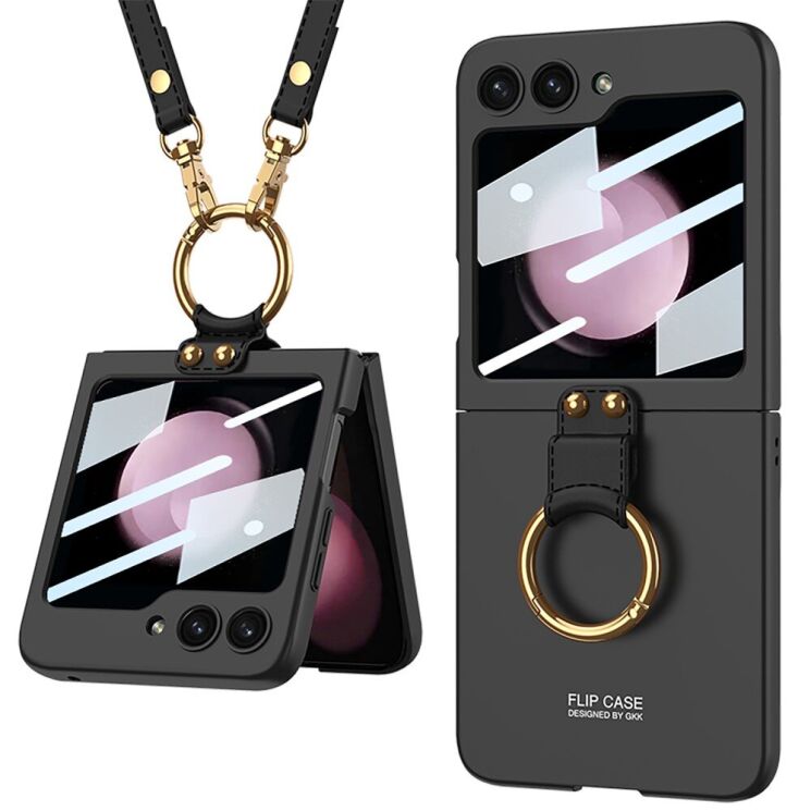 Защитный чехол GKK Strap Design для Samsung Galaxy Flip 5 - Black: фото 1 из 8