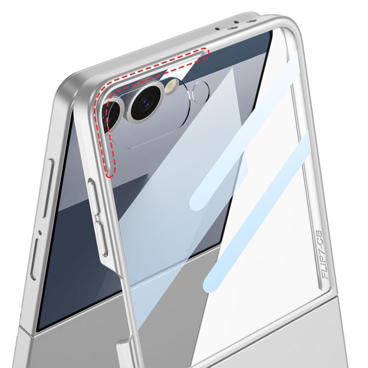 Защитный чехол GKK UltraThin Stand для Samsung Galaxy Flip 7 - Silver: фото 3 из 4