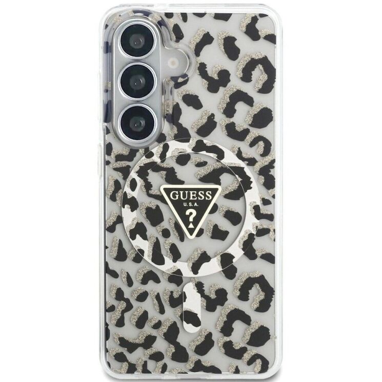 Защитный чехол Guess IML Leopard Print Triangle MagSafe для Samsung Galaxy S26 (S942) GUHMS26SHLEGTGLK - Black: фото 2 из 9