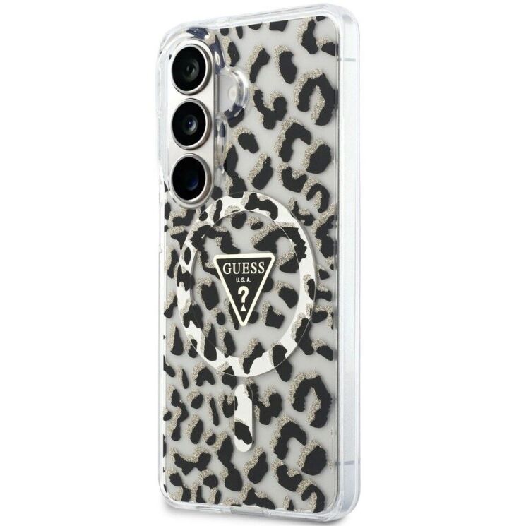 Защитный чехол Guess IML Leopard Print Triangle MagSafe для Samsung Galaxy S26 (S942) GUHMS26SHLEGTGLK - Black: фото 3 из 9