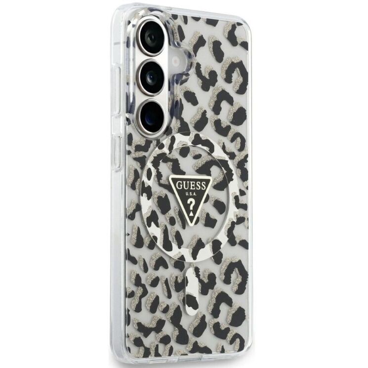 Защитный чехол Guess IML Leopard Print Triangle MagSafe для Samsung Galaxy S26 (S942) GUHMS26SHLEGTGLK - Black: фото 4 из 9