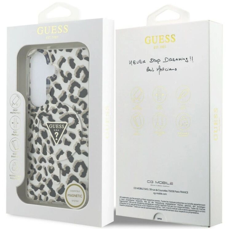 Защитный чехол Guess IML Leopard Print Triangle MagSafe для Samsung Galaxy S26 (S942) GUHMS26SHLEGTGLK - Black: фото 8 из 9