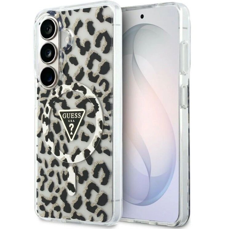 Защитный чехол Guess IML Leopard Print Triangle MagSafe для Samsung Galaxy S26 (S942) GUHMS26SHLEGTGLK - Black: фото 1 из 9