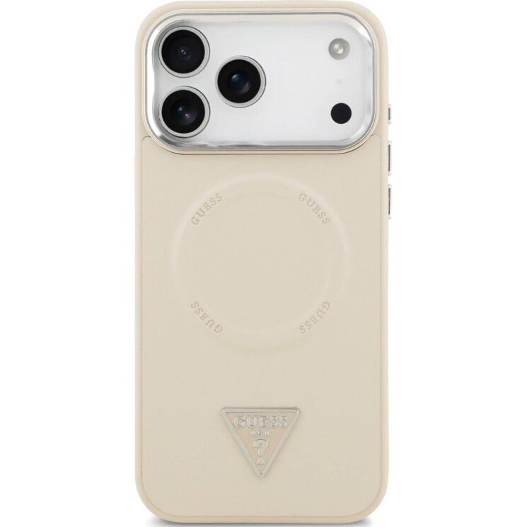 Защитный чехол Guess Triangle Logo MagSafe для iPhone 17 Pro (GUHMP17LPSDTSCME) - Beige: фото 2 из 8