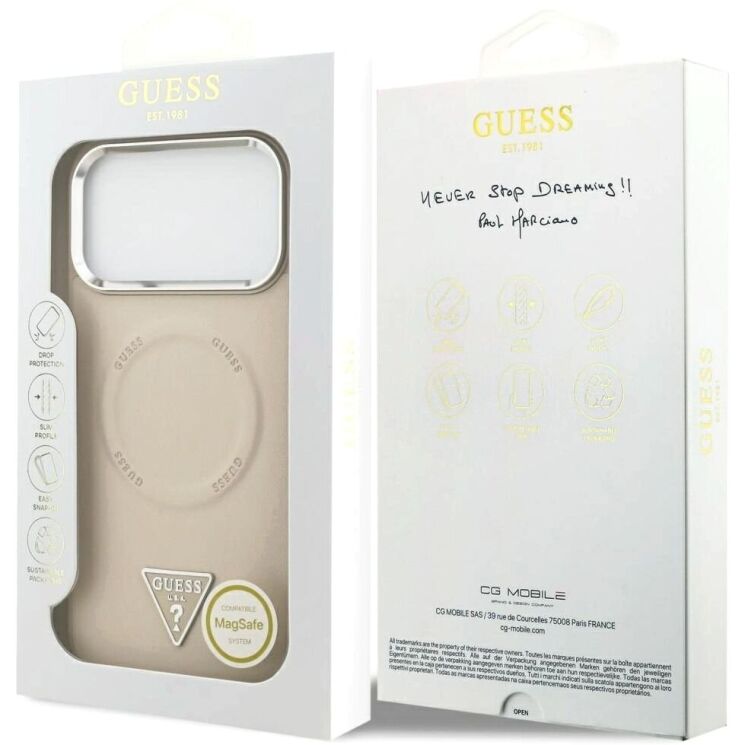 Защитный чехол Guess Triangle Logo MagSafe для iPhone 17 Pro (GUHMP17LPSDTSCME) - Beige: фото 8 из 8