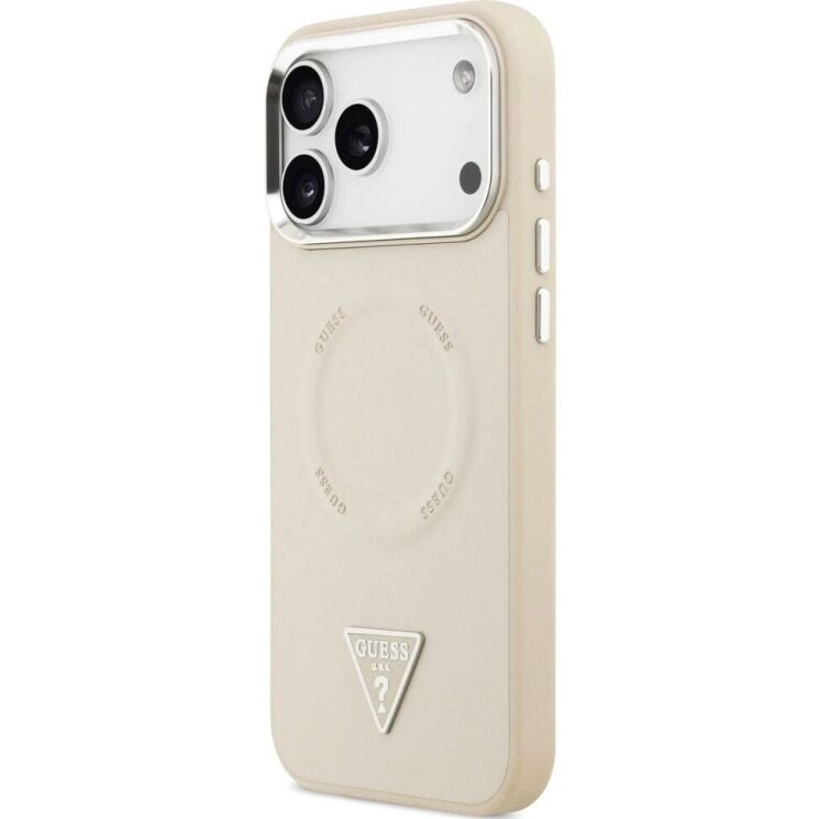 Защитный чехол Guess Triangle Logo MagSafe для iPhone 17 Pro (GUHMP17LPSDTSCME) - Beige: фото 3 из 8