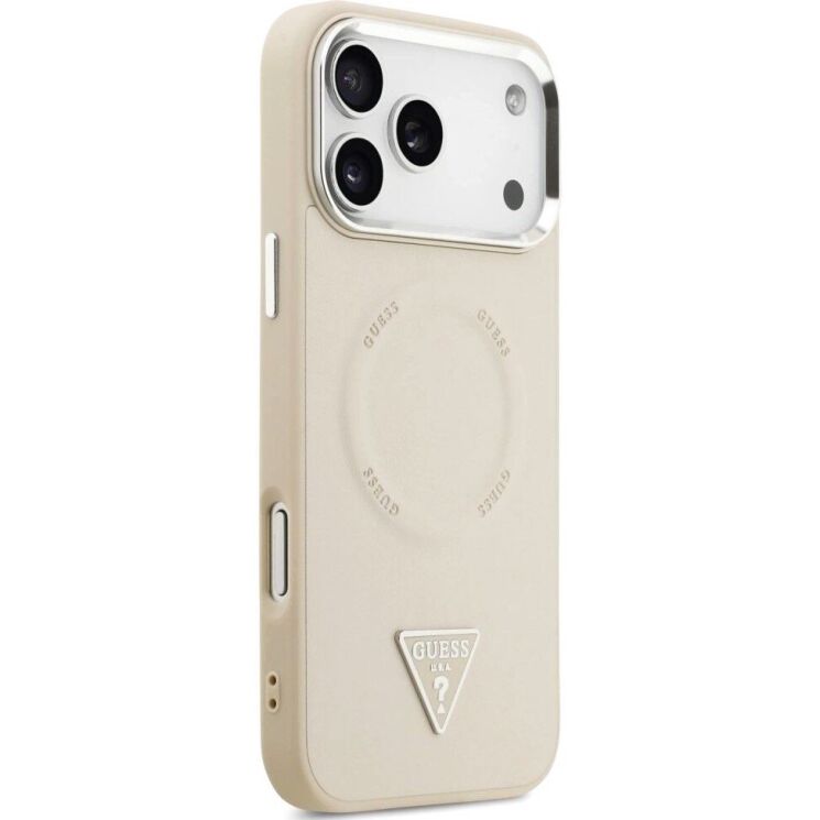 Защитный чехол Guess Triangle Logo MagSafe для iPhone 17 Pro (GUHMP17LPSDTSCME) - Beige: фото 4 из 8