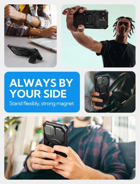 Защитный чехол i-Blason Armorbox Mag by Supcase для Apple iPhone 16e (843439157026) - Black: фото 5 из 8