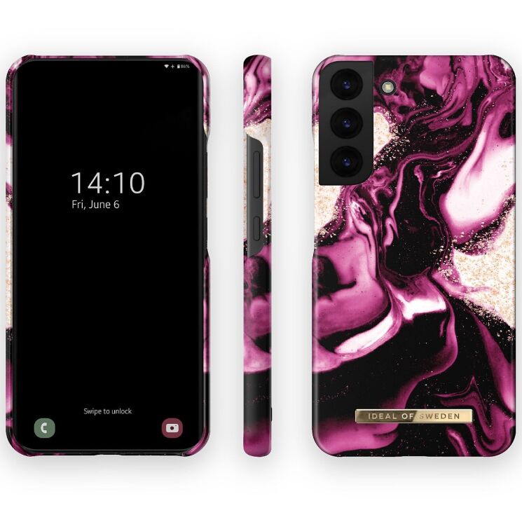 Защитный чехол iDeal Of Sweden Printed Case для Samsung Galaxy S22 (S901) - Golden Ruby Marble: фото 3 из 4
