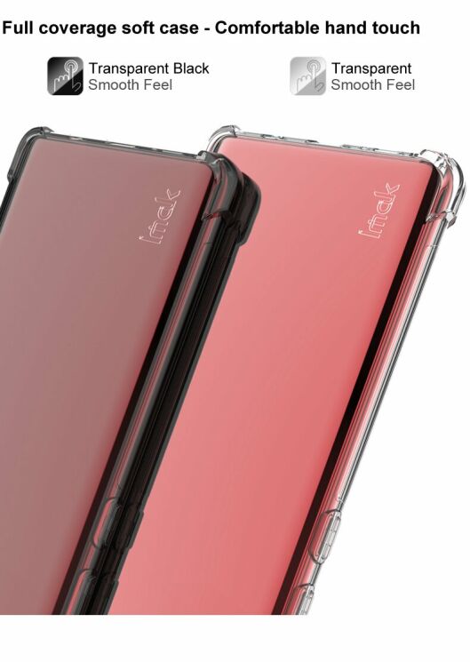 Защитный чехол IMAK Airbag MAX Case для Xiaomi Poco F2 Pro / Redmi K30 Pro - Transparent Black: фото 6 из 14