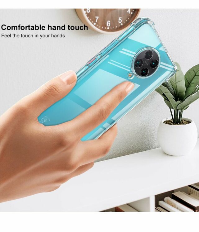 Защитный чехол IMAK Airbag MAX Case для Xiaomi Poco F2 Pro / Redmi K30 Pro - Transparent Black: фото 11 из 14