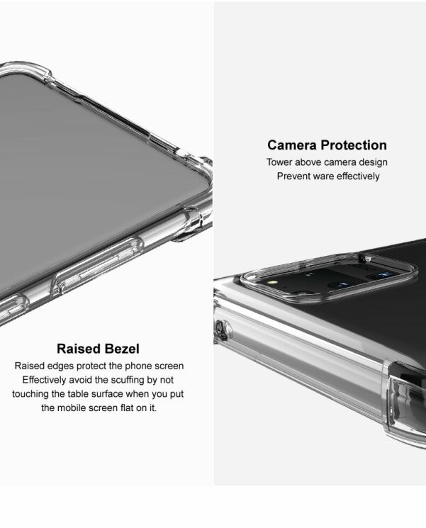 Защитный чехол IMAK Airbag MAX Case для Xiaomi Poco F2 Pro / Redmi K30 Pro - Transparent Black: фото 9 из 14