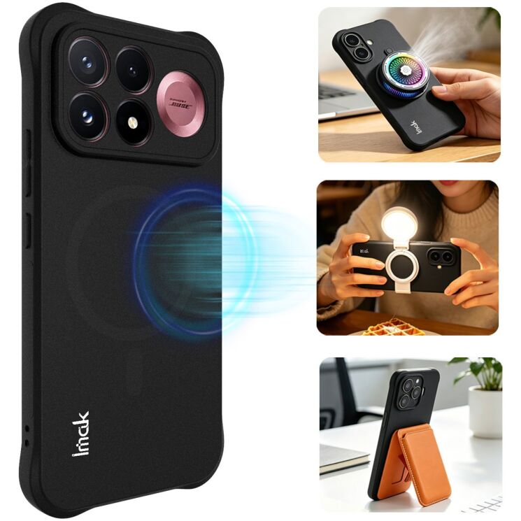 Защитный чехол IMAK Airbag Sand Case with MagSafe для Xiaomi Poco F9 Pro - Matte Black (429112MB) Защитный чехол IMAK Airbag Sand Case with MagSafe для Xiaomi Poco F9 Pro - Matte Black: фото 3 из 11