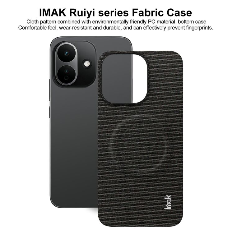 Захисний чохол IMAK Fabric Case with MagSafe для Xiaomi Redmi Note 17 Pro - Black: фото 7 з 10