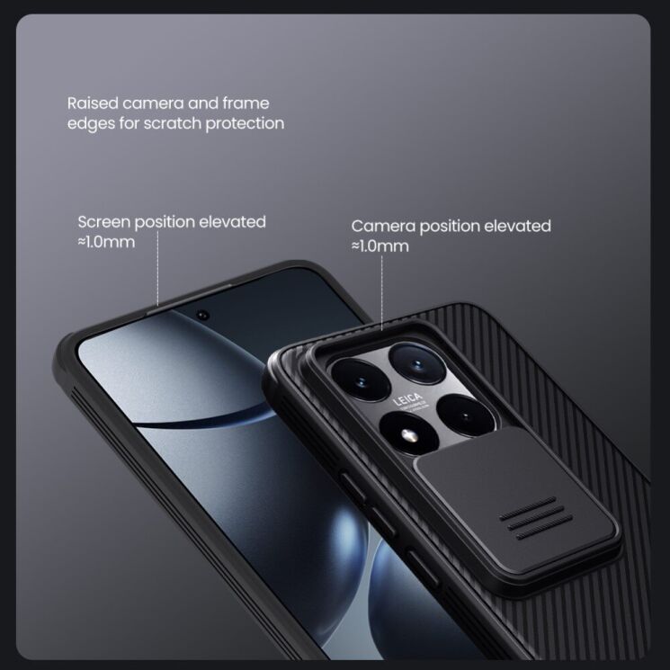 Защитный чехол NILLKIN CamShield Pro для Xiaomi 14T - Blue: фото 12 из 19