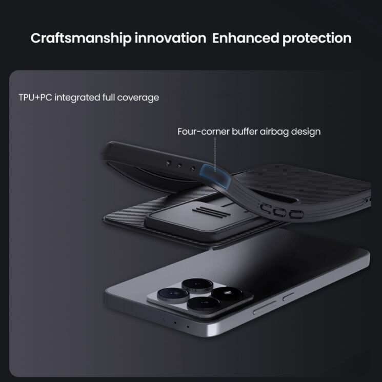 Защитный чехол NILLKIN CamShield Pro для Xiaomi 14T - Blue: фото 10 из 19