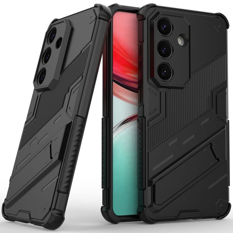 Защитный чехол с подставкой Deexe Bibercas для Samsung Galaxy S26 Plus (S947) - Black: фото 4 из 9