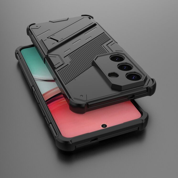 Защитный чехол с подставкой Deexe Bibercas для Samsung Galaxy S26 Plus (S947) - Black: фото 5 из 9