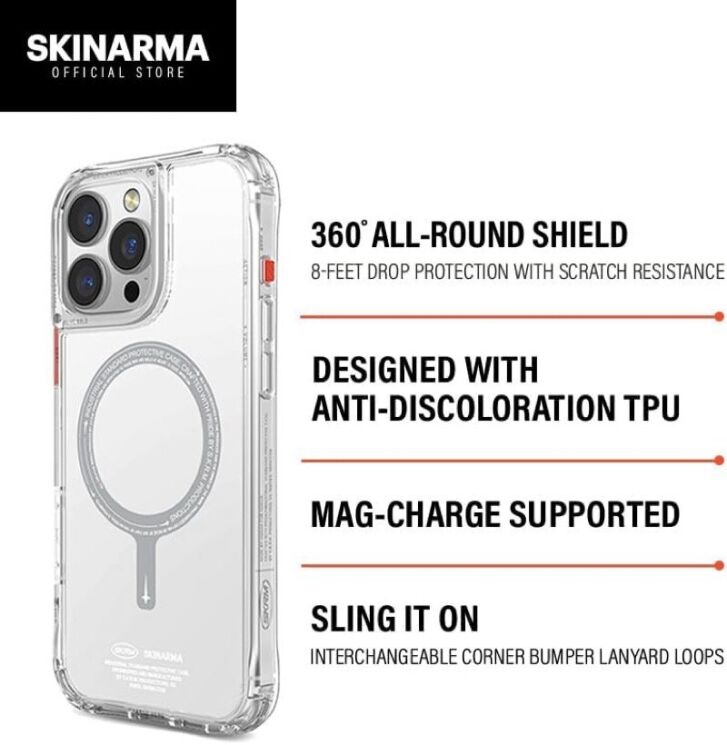 Защитный чехол SKINARMA SAIDO Mag-Charge для Apple iPhone 16 Pro - Black: фото 4 из 10