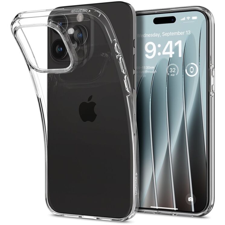 Защитный чехол Spigen (SGP) Crystal Flex для Apple iPhone 15 Pro (ACS06468) - Crystal Clear: фото 2 из 11