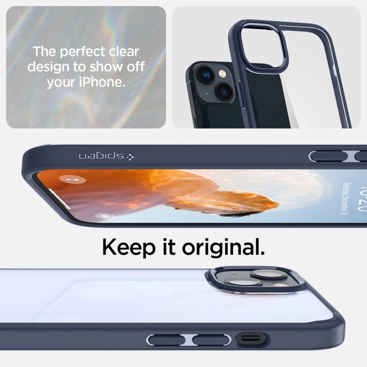 Защитный чехол Spigen (SGP) Crystal Hybrid для Apple iPhone 14 Plus (ACS04687) - Navy Blue: фото 9 из 12