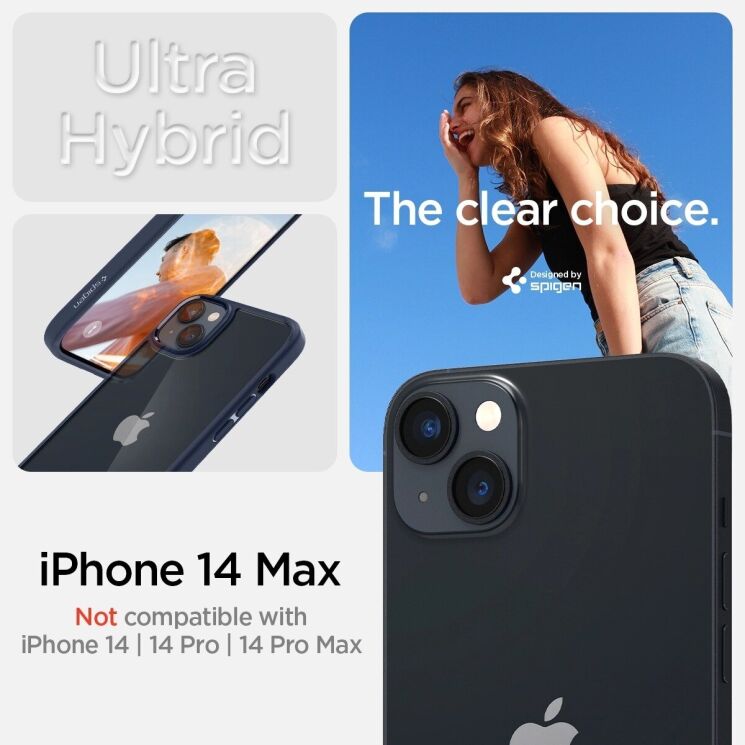Защитный чехол Spigen (SGP) Crystal Hybrid для Apple iPhone 14 Plus (ACS04687) - Navy Blue: фото 8 из 12