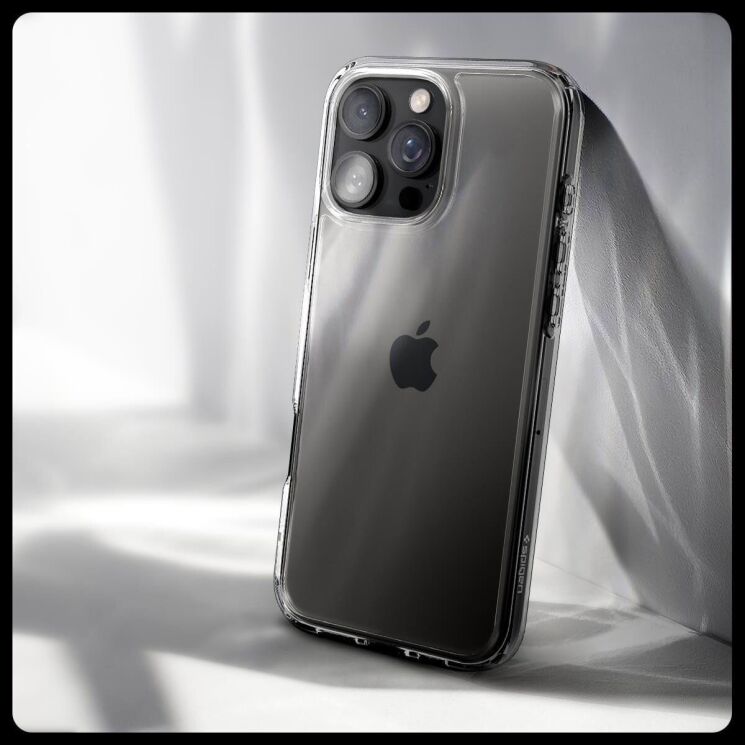 Защитный чехол Spigen (SGP) Crystal Hybrid для Apple iPhone 16 Pro (ACS08161) - Crystal Clear: фото 13 из 13