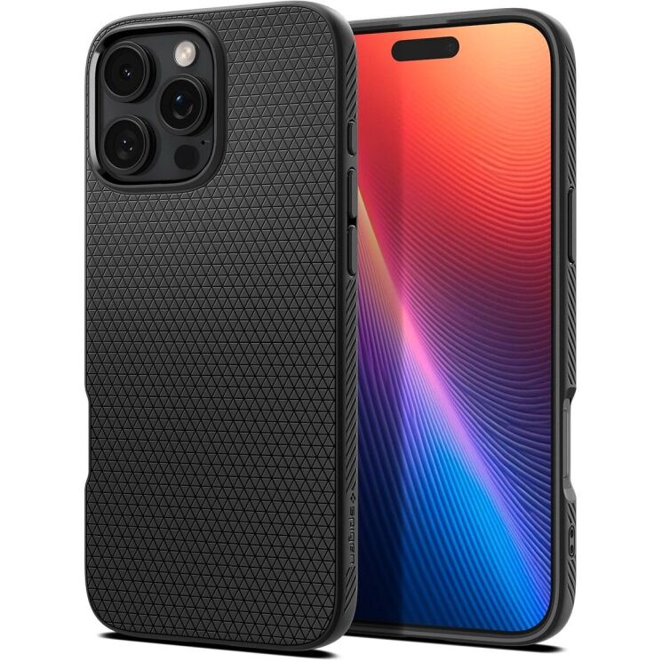 Защитный чехол Spigen (SGP) Liquid Air для Apple iPhone 16 Pro - Matte Black: фото 1 из 17