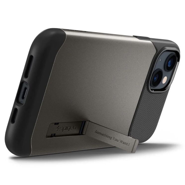 Захисний чохол Spigen (SGP) Slim Armor для Apple iPhone 14 Plus - Gunmetal: фото 5 з 8