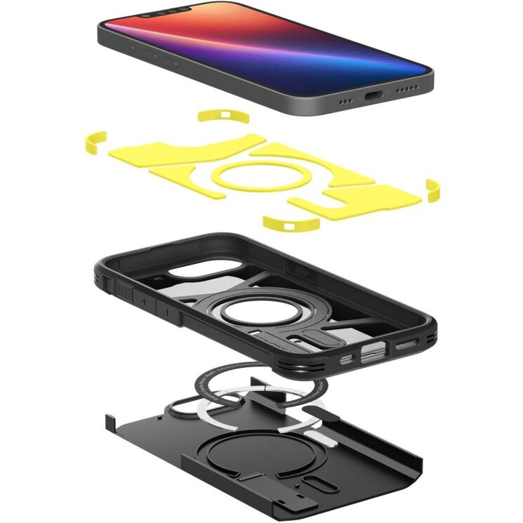 Защитный чехол Spigen (SGP) Tough Armor (MagFit) для Apple iPhone 16e (ACS09137) - Black: фото 8 из 18