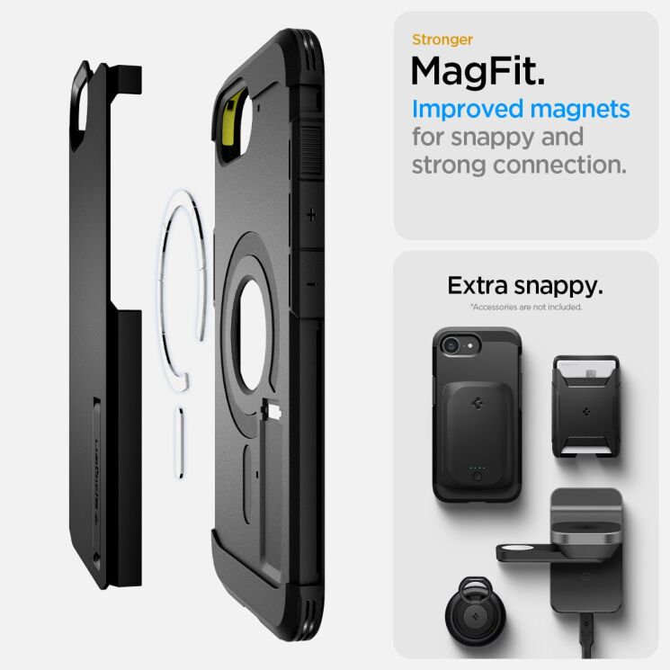 Защитный чехол Spigen (SGP) Tough Armor (MagFit) для Apple iPhone 16e (ACS09136) - Gunmetal: фото 15 из 18